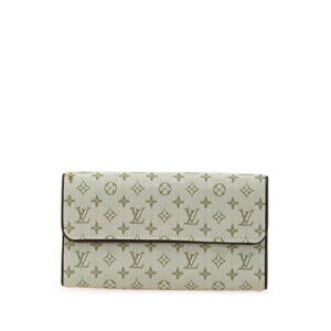 Louis Vuitton Monogram lan Porte Tresor Long Wallet Green Brown